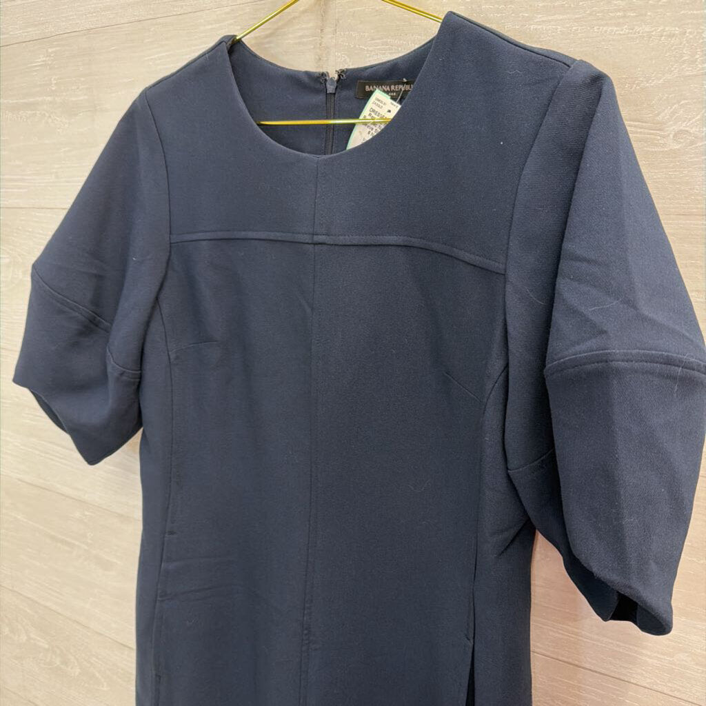 Banana Republic Navy Short Sleeve Shift Dress 6