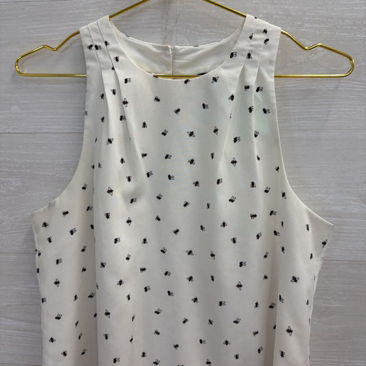 Banana Republic White/ Black Bee Print Tank Top Small