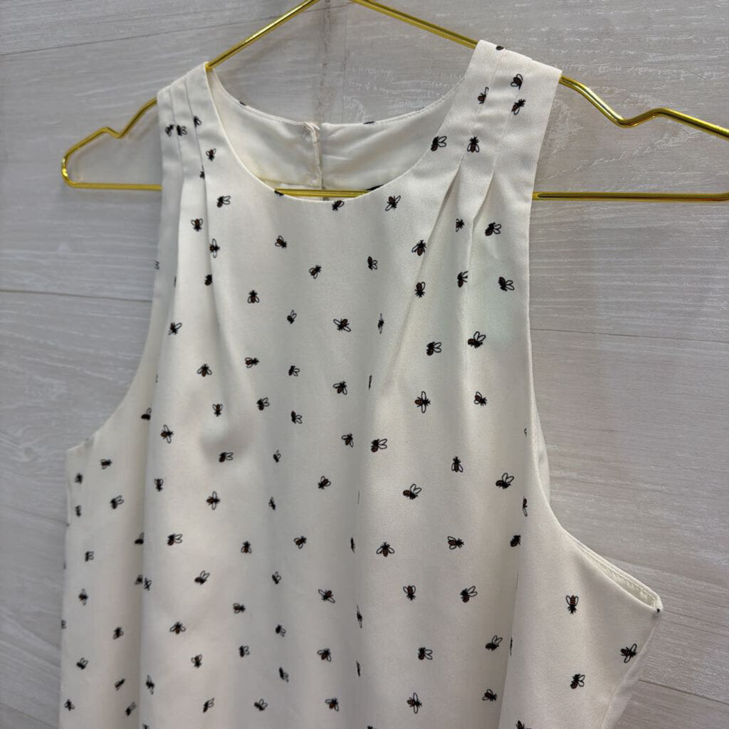 Banana Republic White/ Black Bee Print Tank Top Small