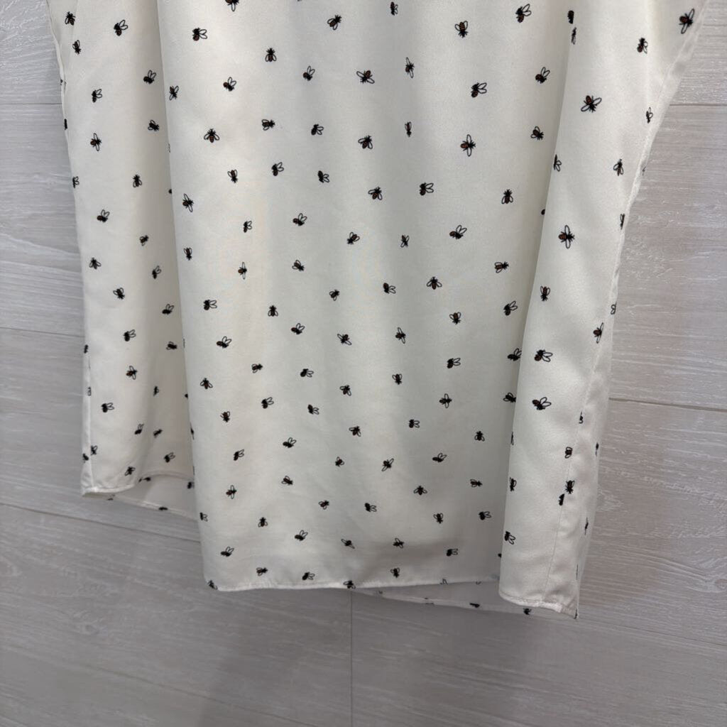 Banana Republic White/ Black Bee Print Tank Top Small