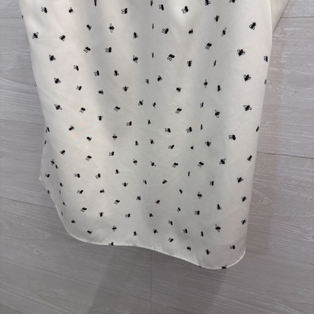 Banana Republic White/ Black Bee Print Tank Top Small