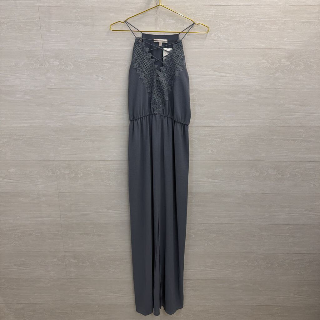 WAYF Blue Lace Detail Maxi Dress Small