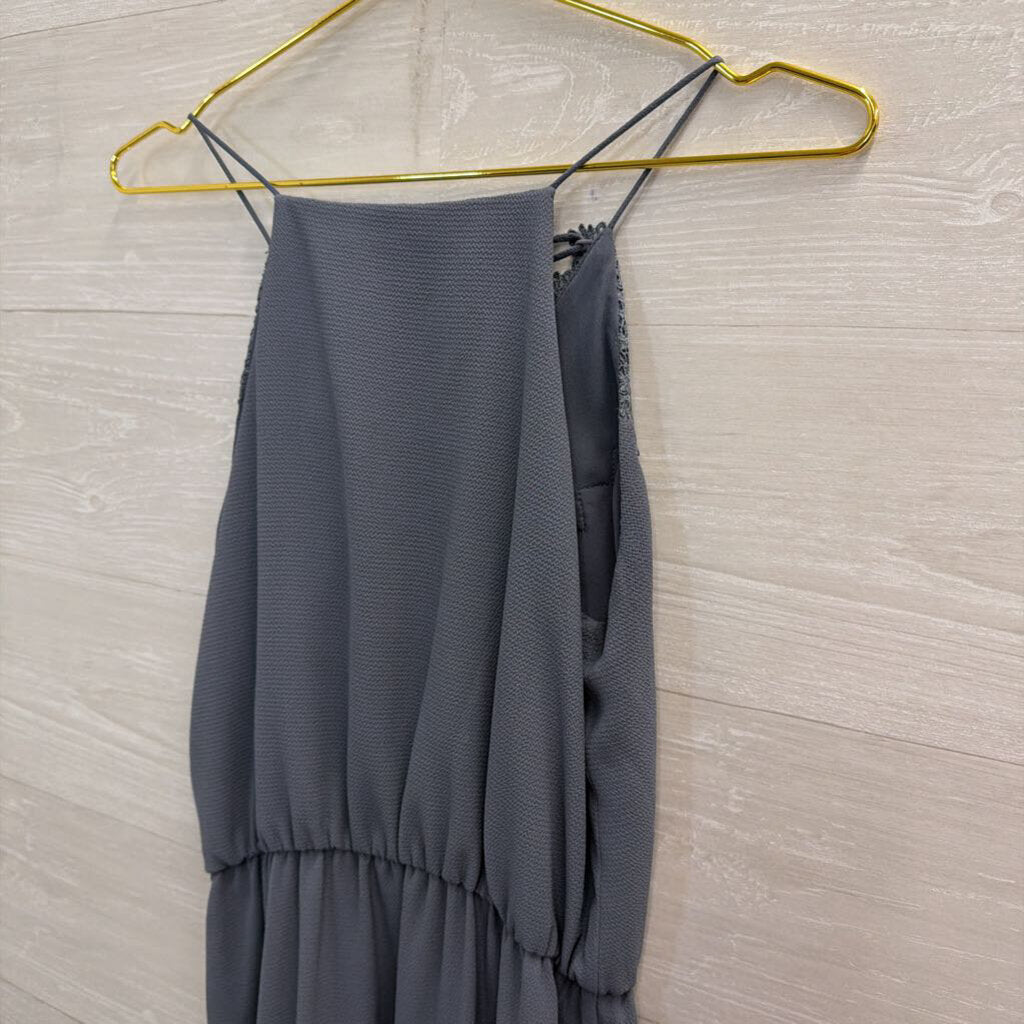 WAYF Blue Lace Detail Maxi Dress Small