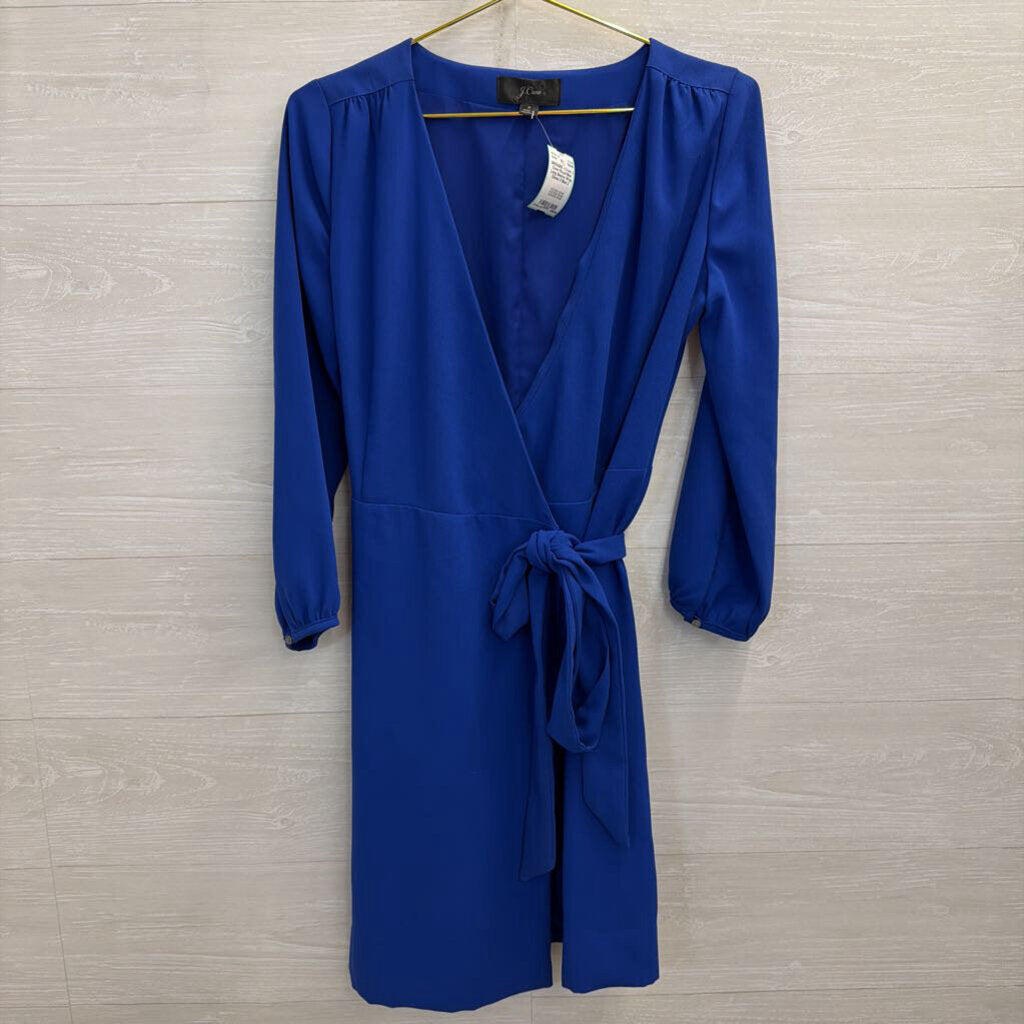 J Crew Royal Blue Long Sleeve Wrap Dress 2