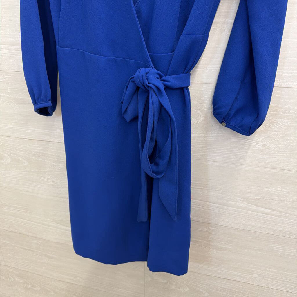 J Crew Royal Blue Long Sleeve Wrap Dress 2