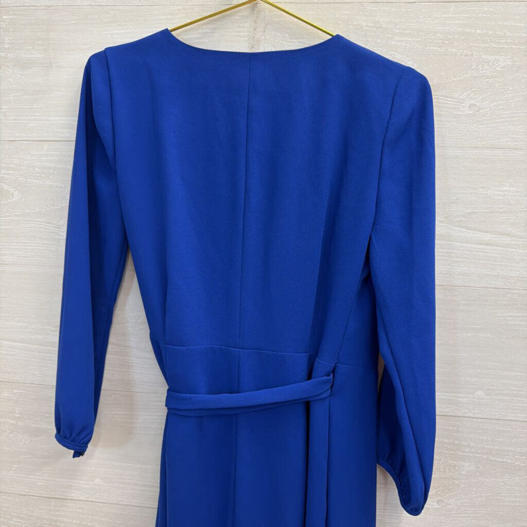 J Crew Royal Blue Long Sleeve Wrap Dress 2