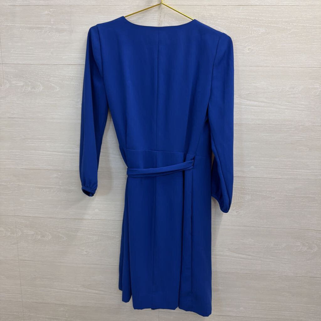 J Crew Royal Blue Long Sleeve Wrap Dress 2