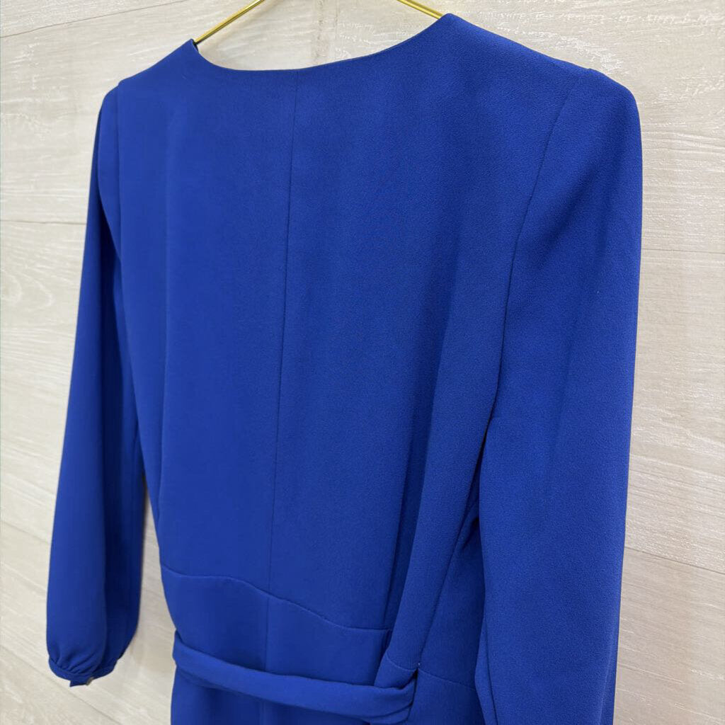 J Crew Royal Blue Long Sleeve Wrap Dress 2