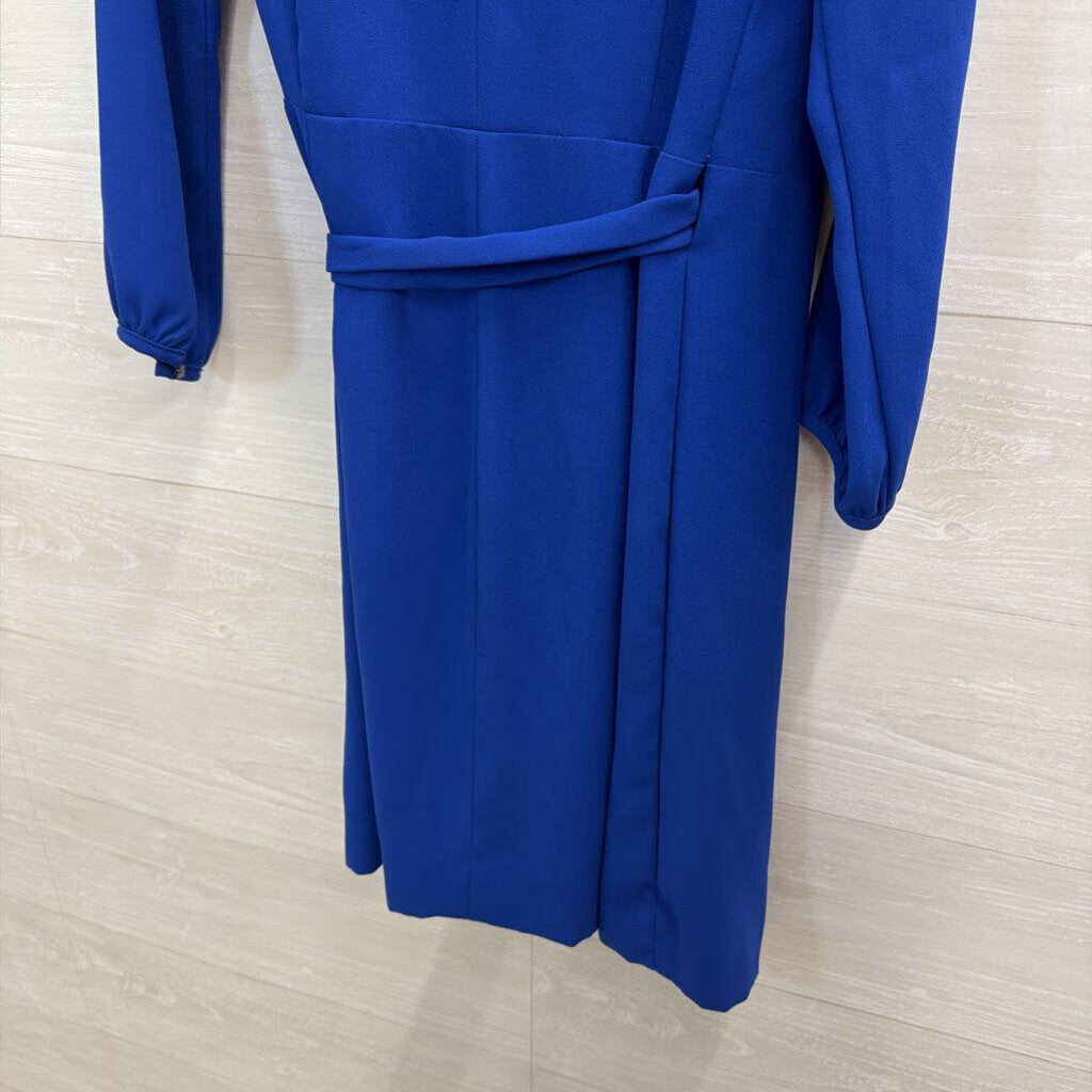 J Crew Royal Blue Long Sleeve Wrap Dress 2