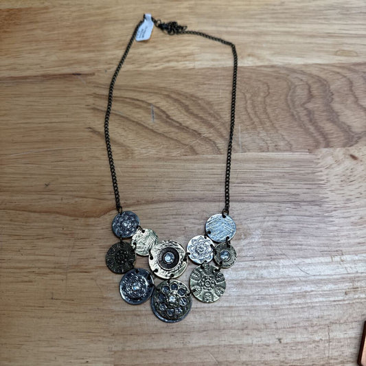 Silver/ Gold Layered Circle Statement Necklace