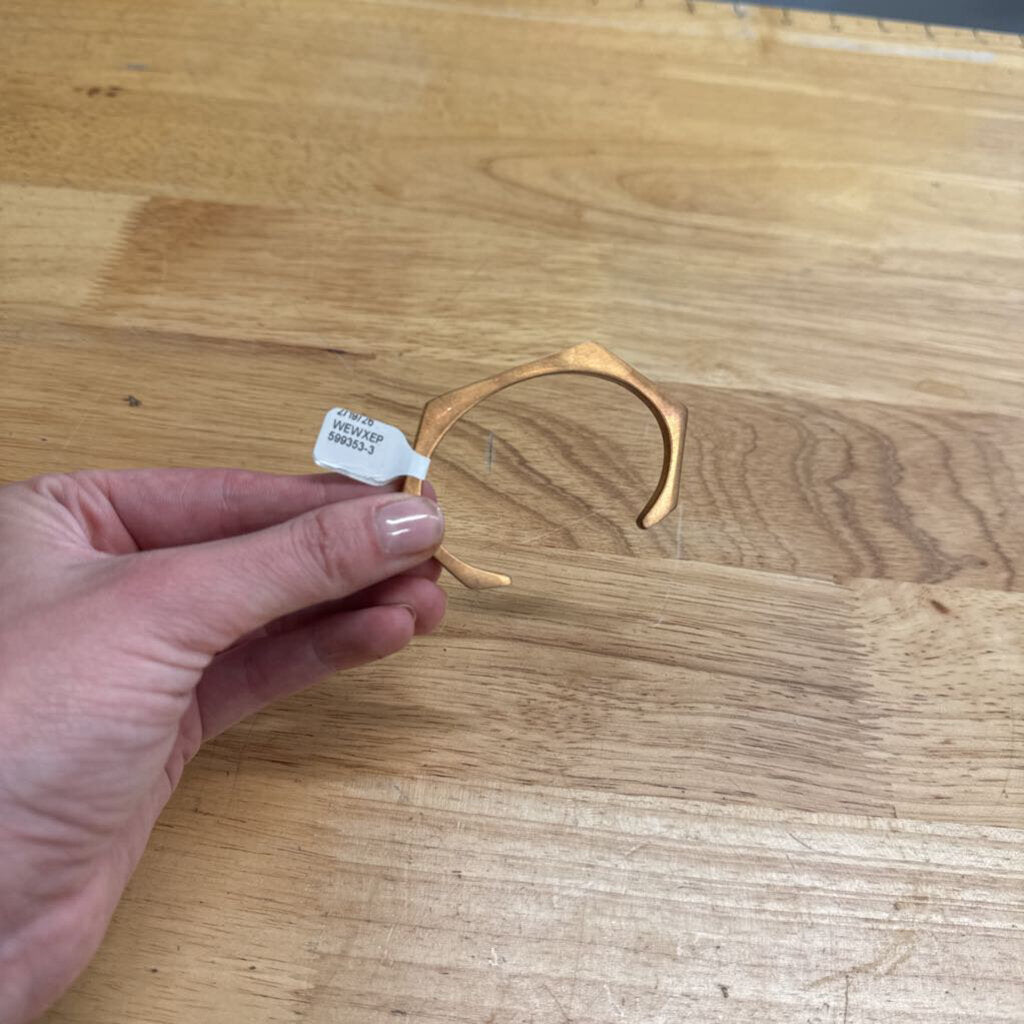 B Tiff Gold Edge Pave Hexagon Bangle Bracelet