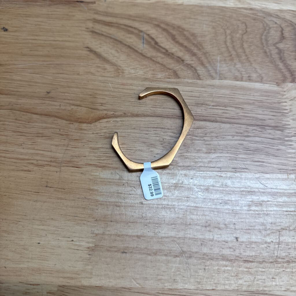 B Tiff Gold Edge Pave Hexagon Bangle Bracelet