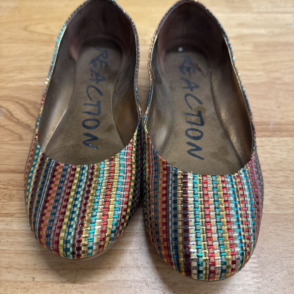 Kenneth Cole Reaction Multi Color Metallic Woven Ballet Flats 8.5
