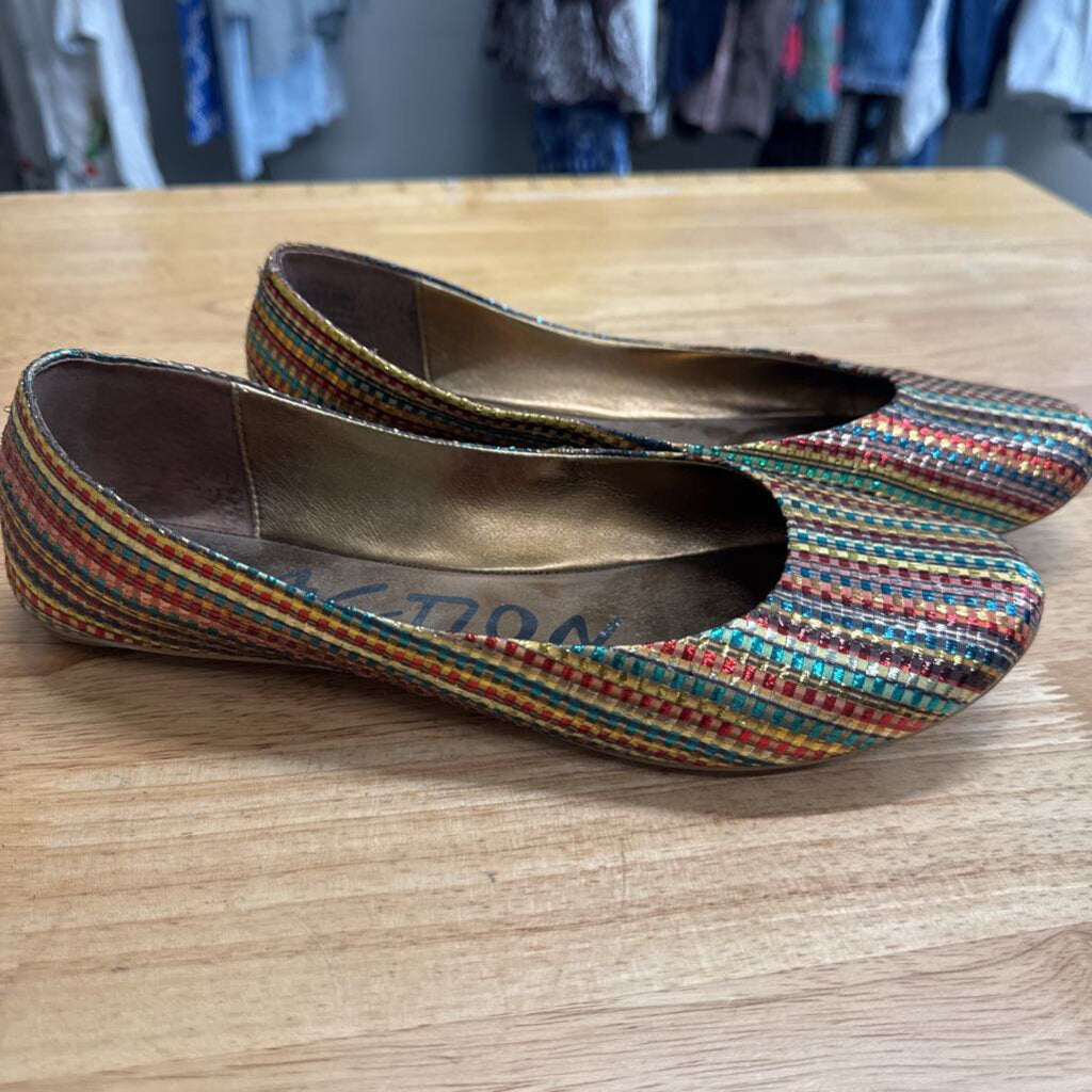 Kenneth Cole Reaction Multi Color Metallic Woven Ballet Flats 8.5