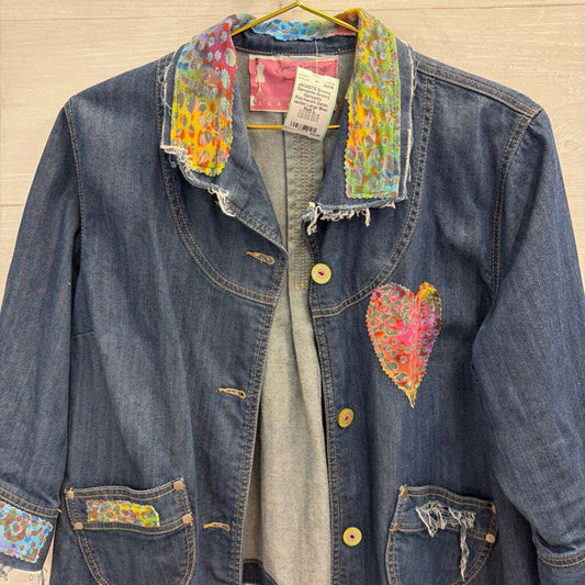 Groovy Garments Patchwork Denim Jacket Large