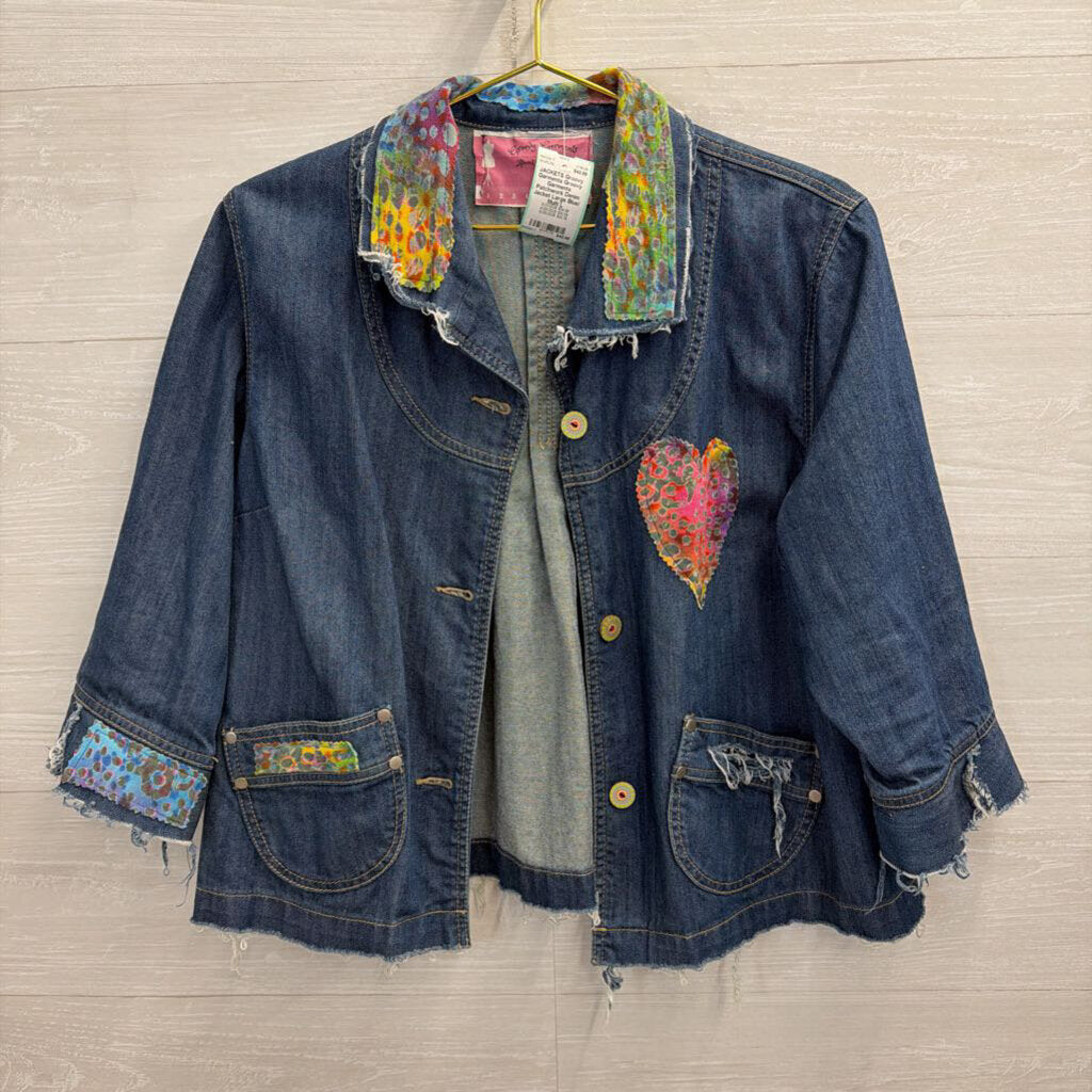 Groovy Garments Patchwork Denim Jacket Large