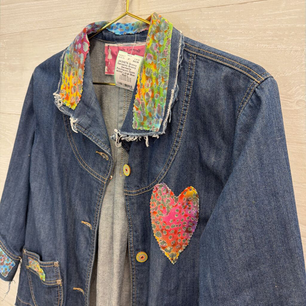 Groovy Garments Patchwork Denim Jacket Large