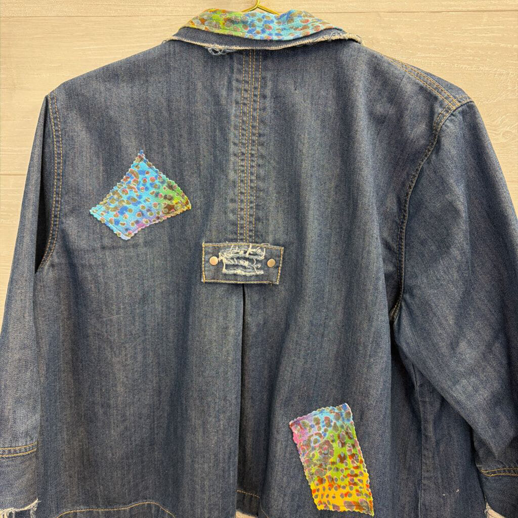 Groovy Garments Patchwork Denim Jacket Large