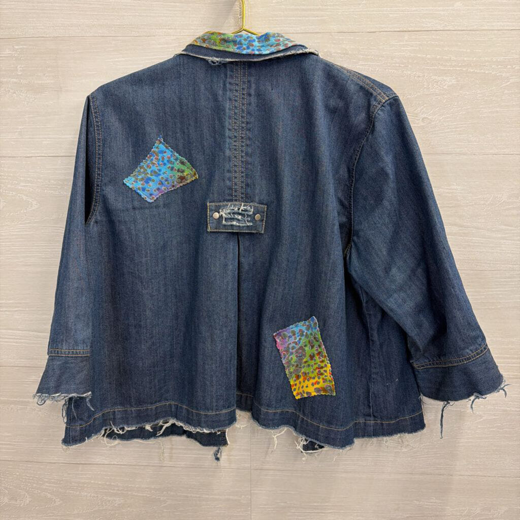 Groovy Garments Patchwork Denim Jacket Large