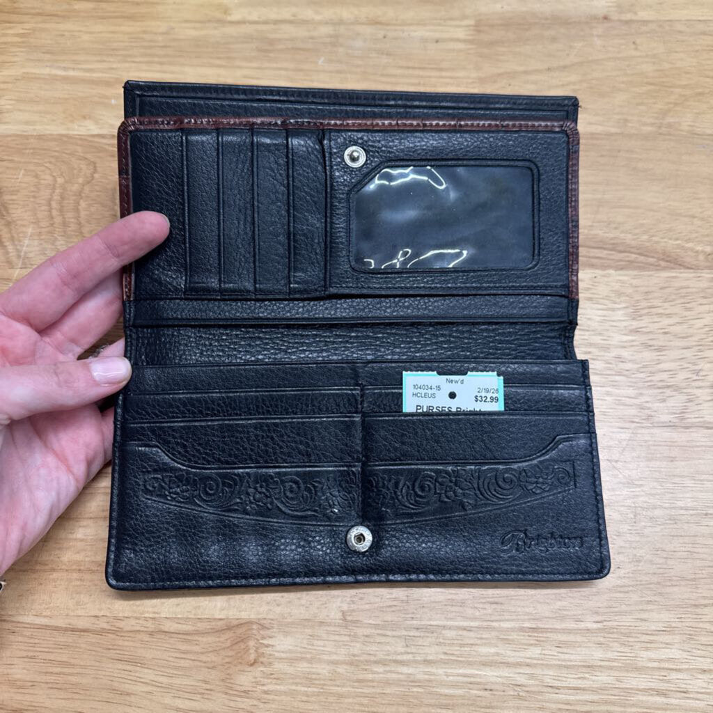 Brighton Brown Crocodile Embossed Leather Wallet