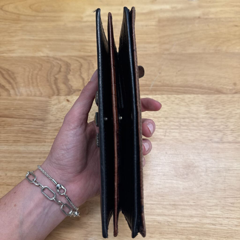 Brighton Brown Crocodile Embossed Leather Wallet