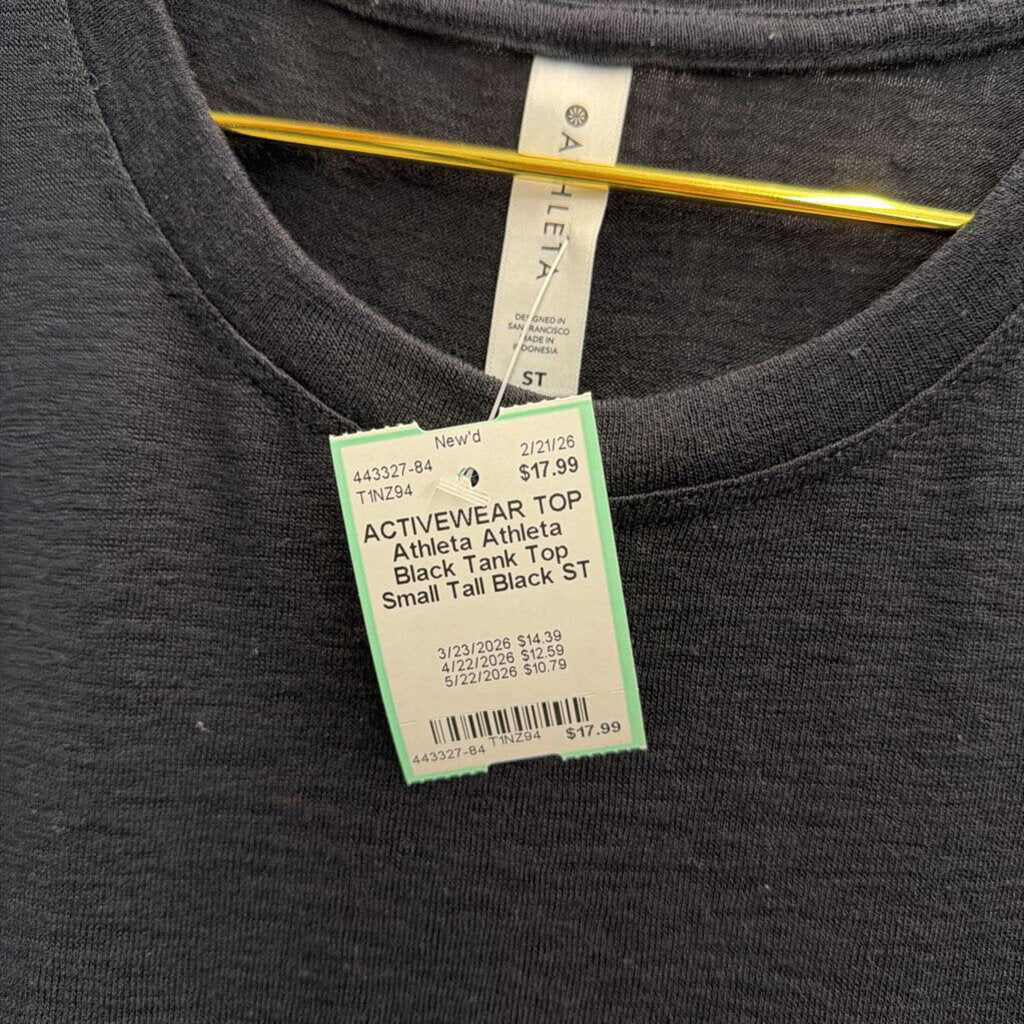 Athleta Black Tank Top Small Tall
