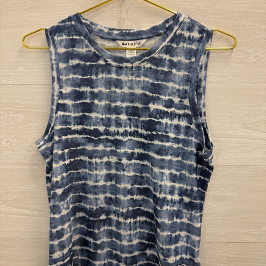 Athleta Blue/ White Print Tank Top Small Tall