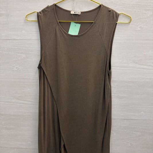 LA Made Grey Split Front Tank Top Small
