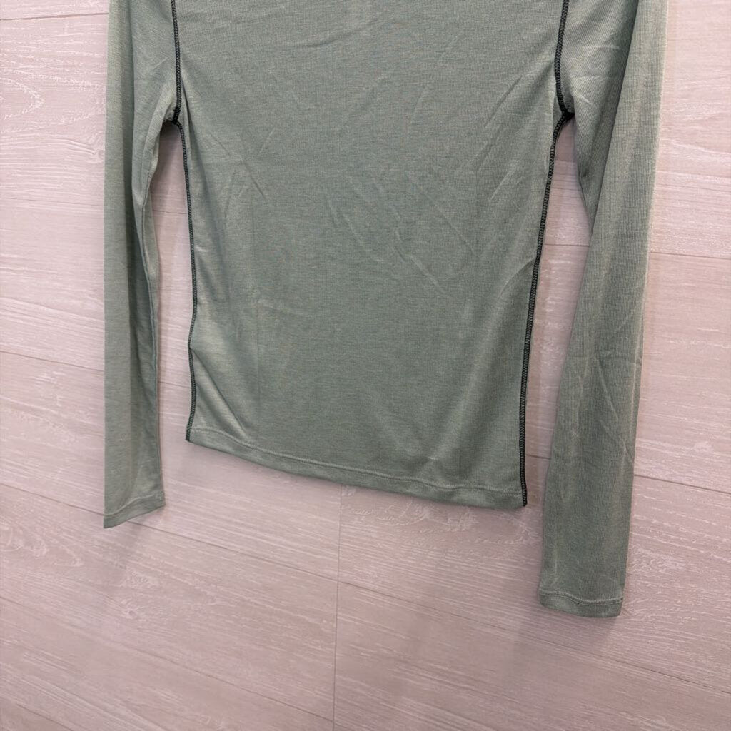 Madewell Blue Long Sleeve Mock Neck Top Small