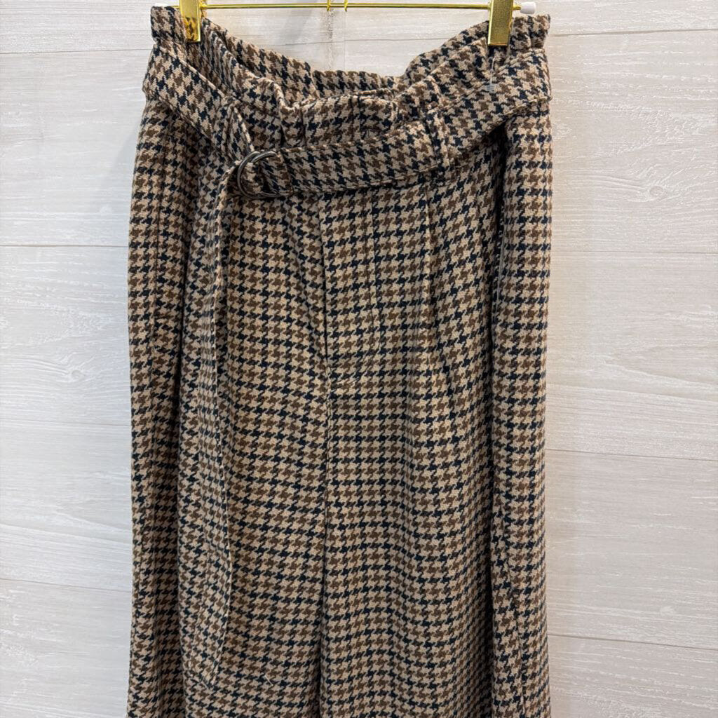 Free People Brown Houndstooth Wide Leg Pants Small