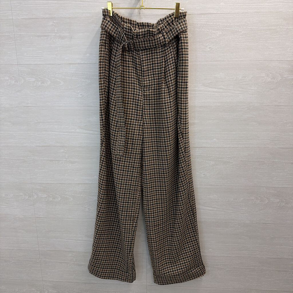 Free People Brown Houndstooth Wide Leg Pants Small