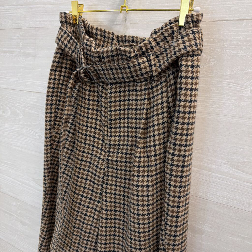 Free People Brown Houndstooth Wide Leg Pants Small