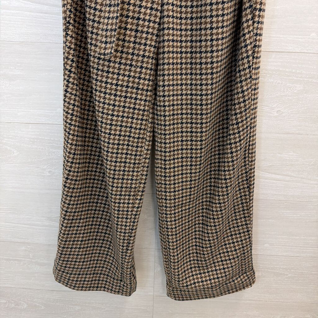 Free People Brown Houndstooth Wide Leg Pants Small