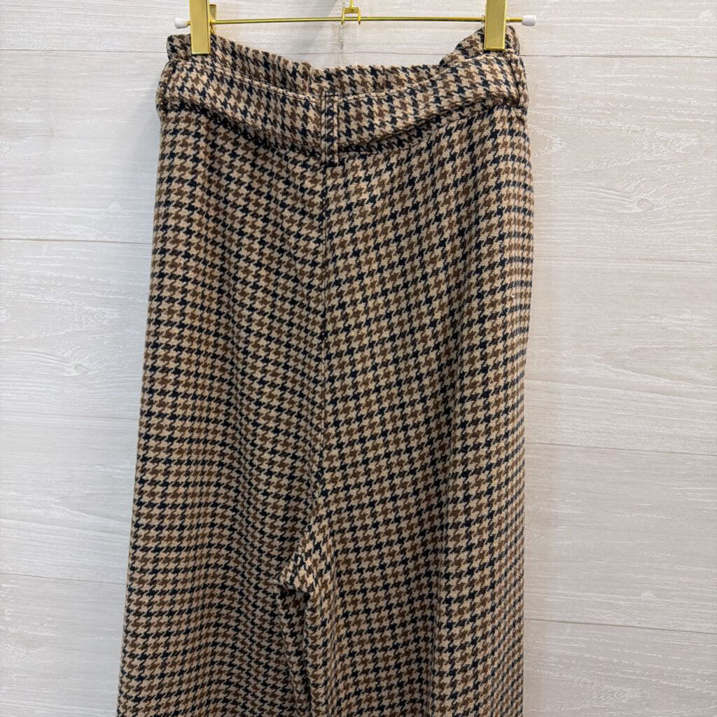 Free People Brown Houndstooth Wide Leg Pants Small