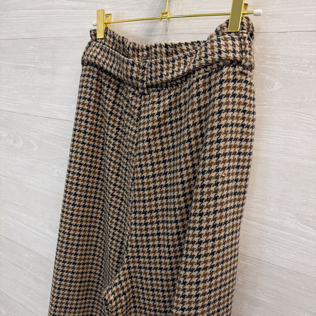 Free People Brown Houndstooth Wide Leg Pants Small