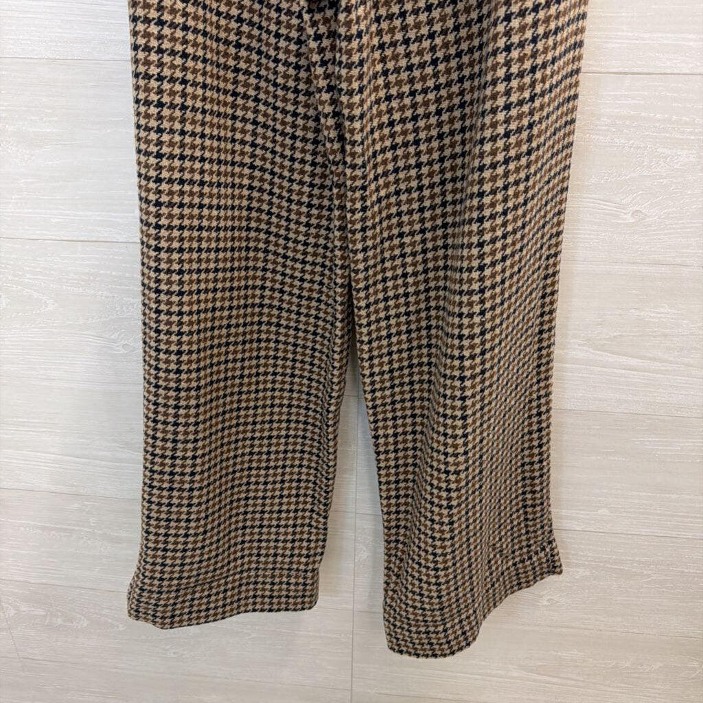Free People Brown Houndstooth Wide Leg Pants Small