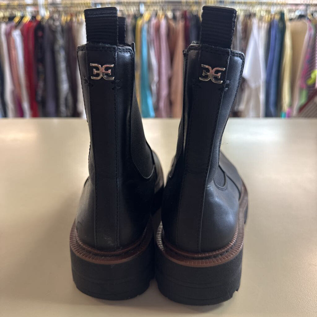 Sam Edelman Black Leather Laguna Chelsea Platform Boots 5.5