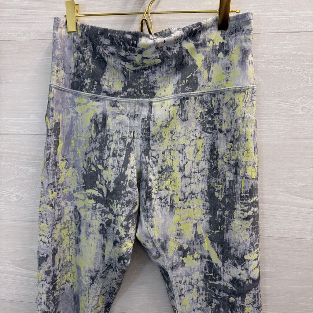 Lululemon Grey/ Lime Green Print Leggings 12