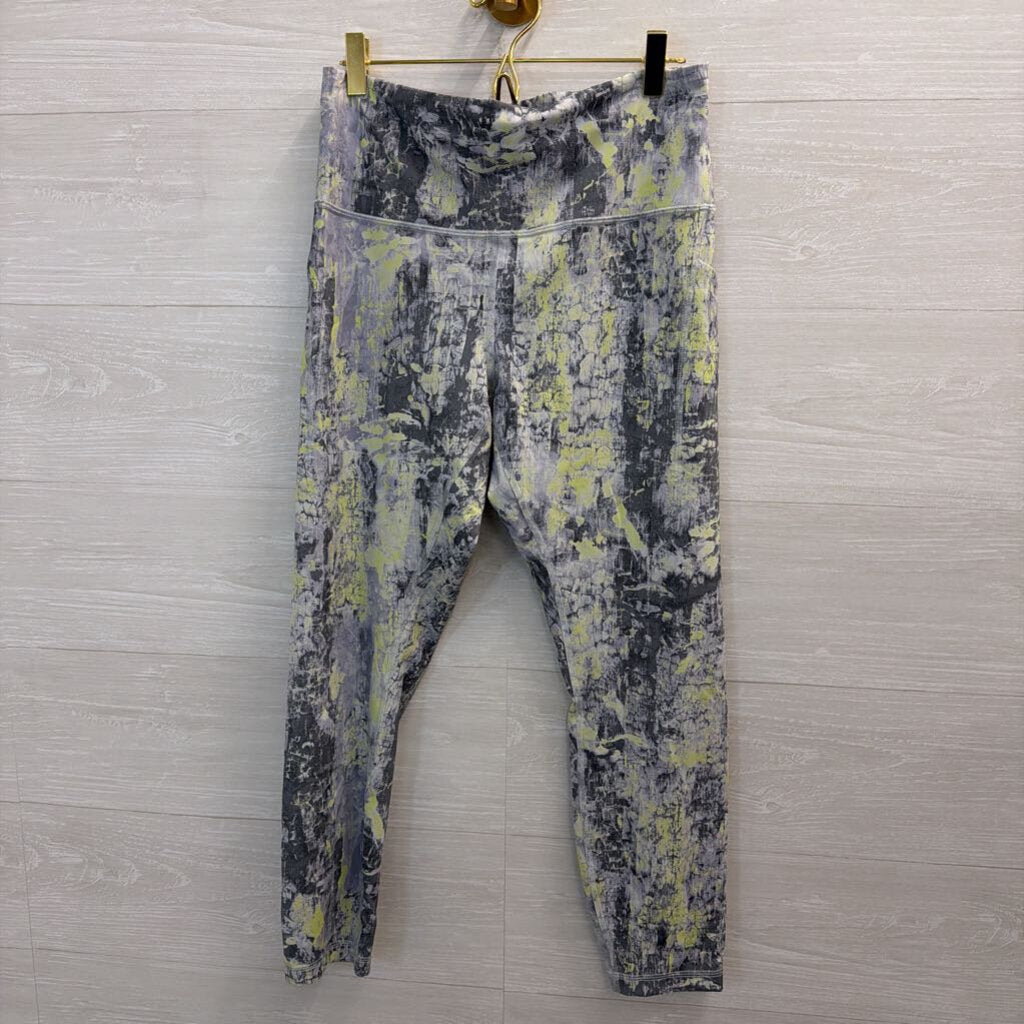 Lululemon Grey/ Lime Green Print Leggings 12
