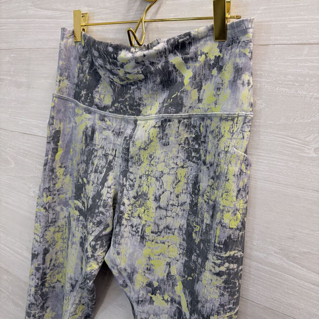 Lululemon Grey/ Lime Green Print Leggings 12