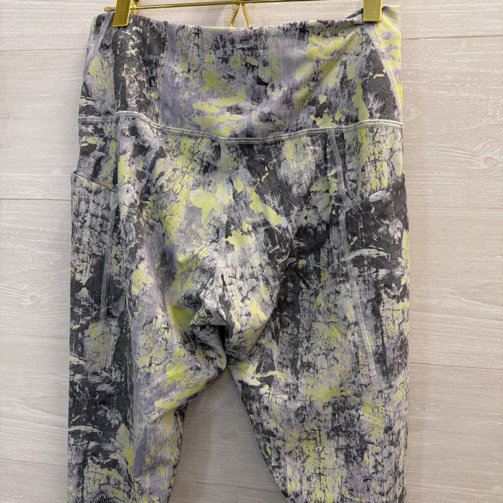 Lululemon Grey/ Lime Green Print Leggings 12