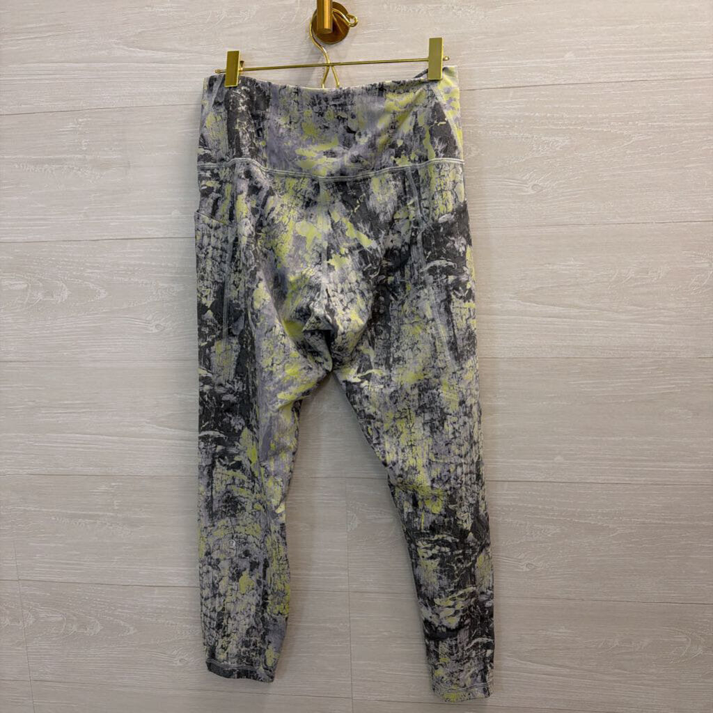 Lululemon Grey/ Lime Green Print Leggings 12
