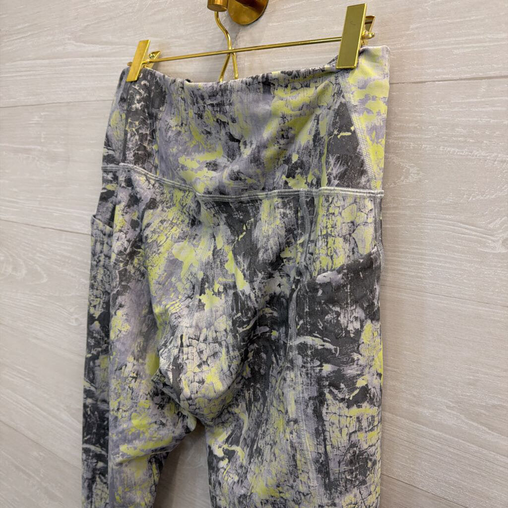 Lululemon Grey/ Lime Green Print Leggings 12