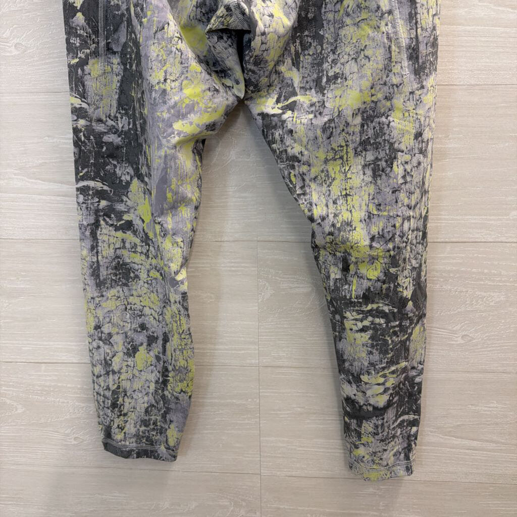 Lululemon Grey/ Lime Green Print Leggings 12