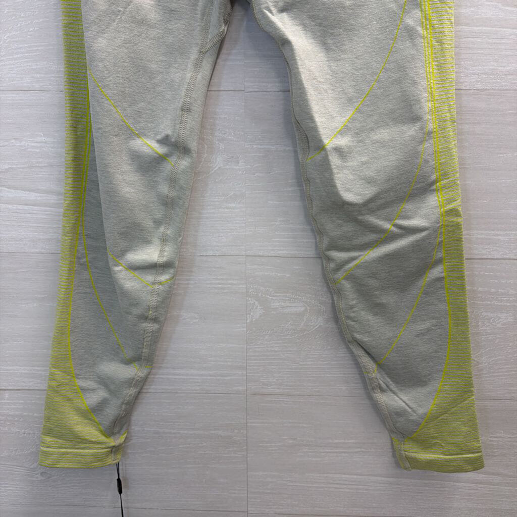 Gym Shark Grey/ Lime Green Cropped Leggings Large