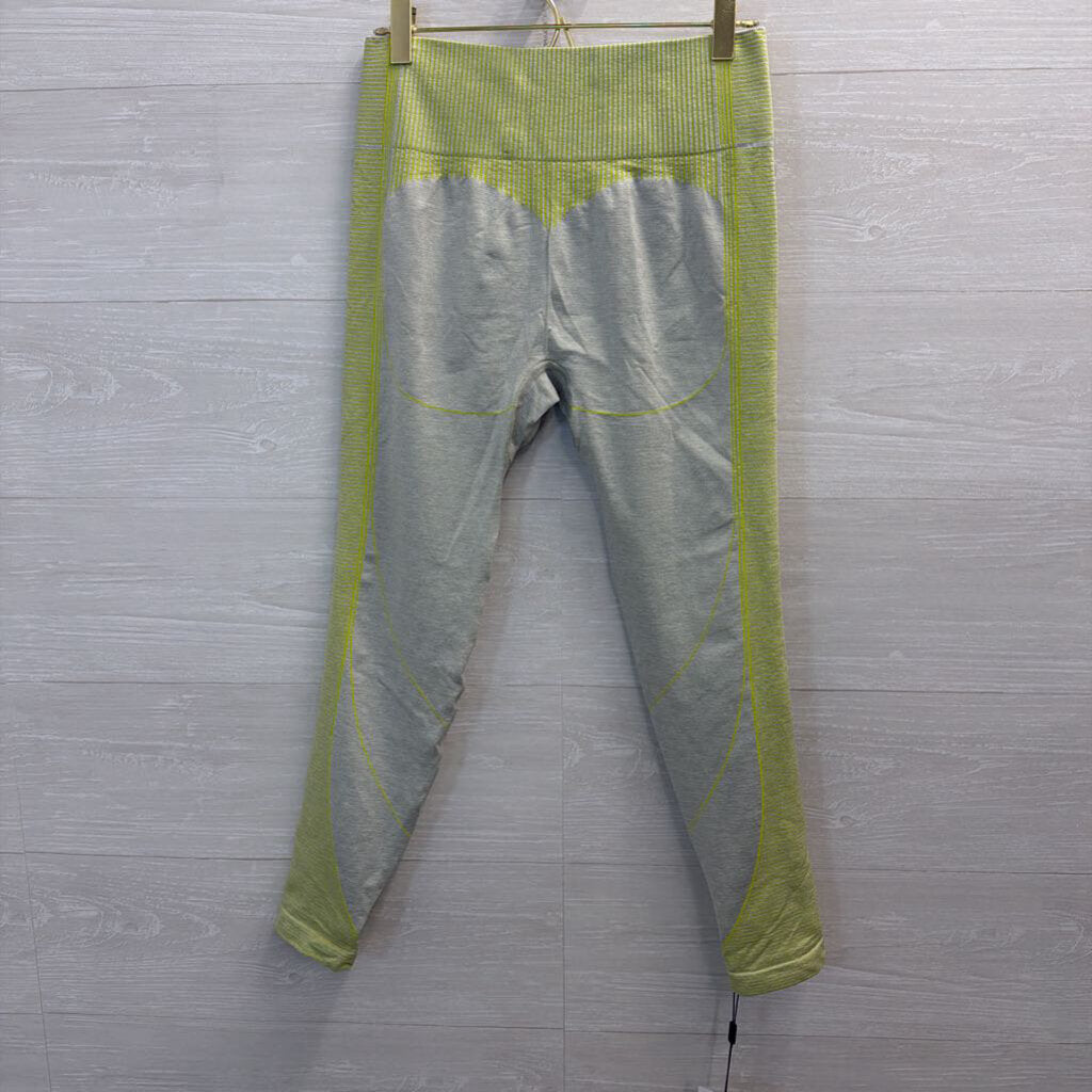 Gym Shark Grey/ Lime Green Cropped Leggings Large