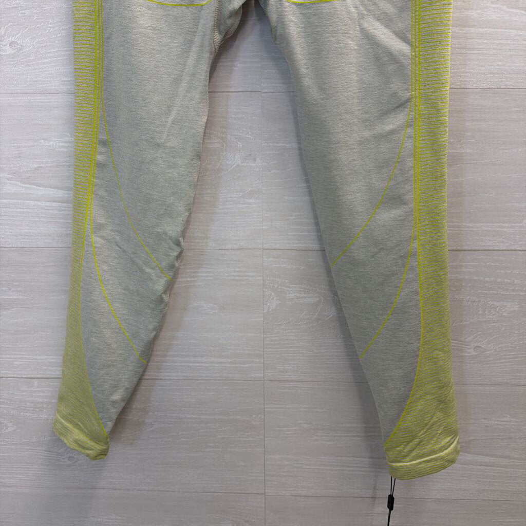 Gym Shark Grey/ Lime Green Cropped Leggings Large
