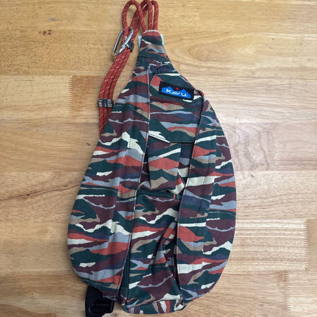 Kavu Green/ Multi Print Rope Sling Pack