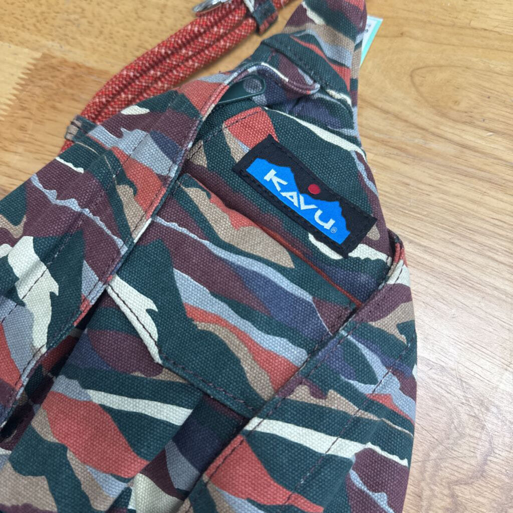 Kavu Green/ Multi Print Rope Sling Pack