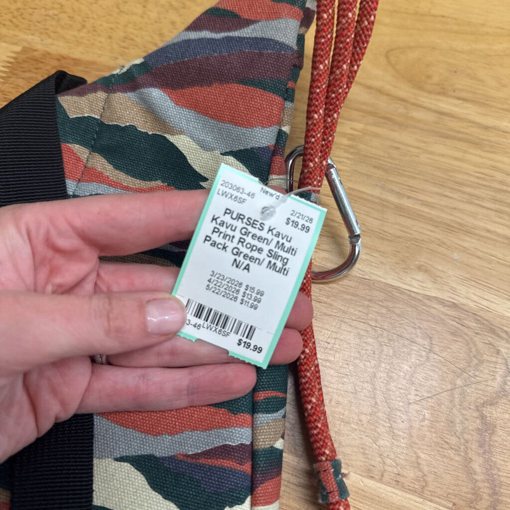 Kavu Green/ Multi Print Rope Sling Pack
